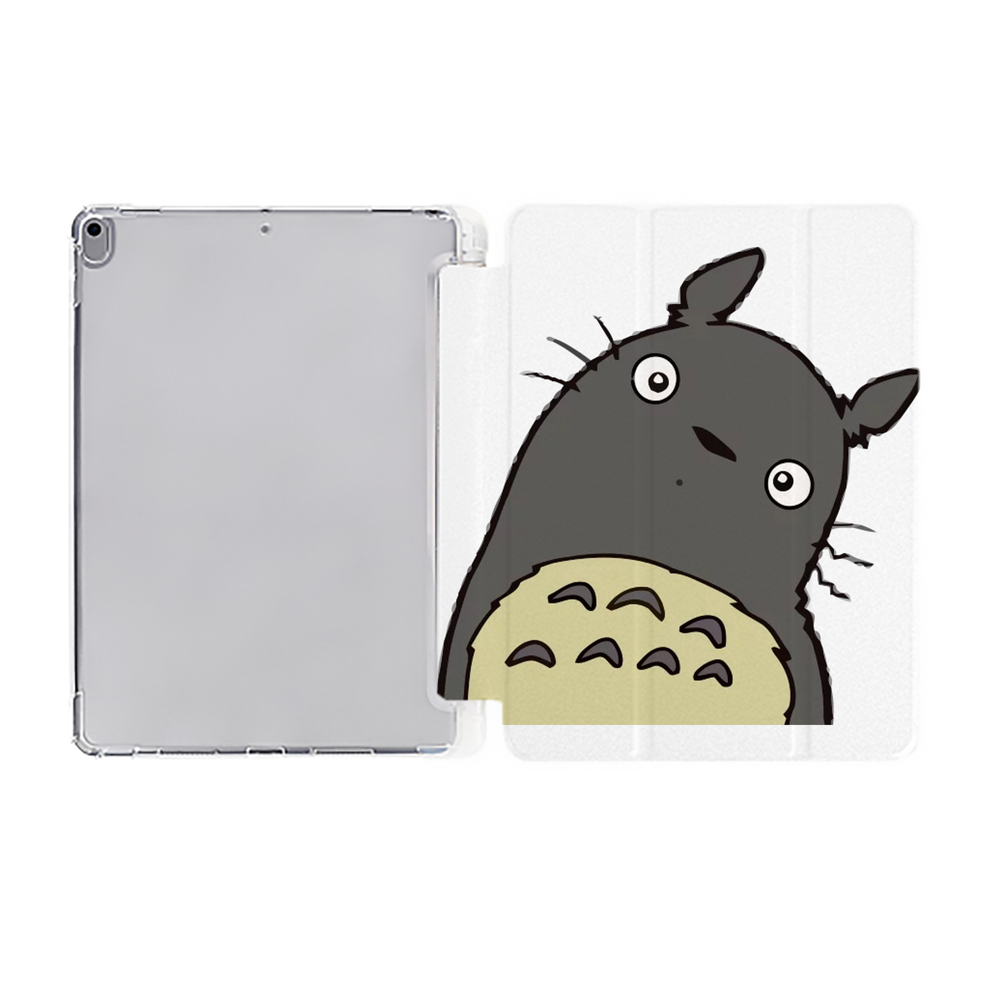 （画像用） となりのトトロ 草壁メイ 草壁サツキ My Neighbor Totoro Satsuki Kusakabe Mei Kusakabe IPad ケース ペン収納付き 三つ折りスタンド PUレザー×シリコン 対応機種9.5/10.5/10.9インチ